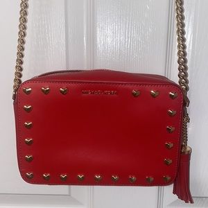 Michael Kors Medium Ginny Heart Studded Camera Bag